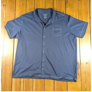 Tommy Bahama Men's 4XLT IslandZone Blue Supima Cotton Button Shirt Camp Travel